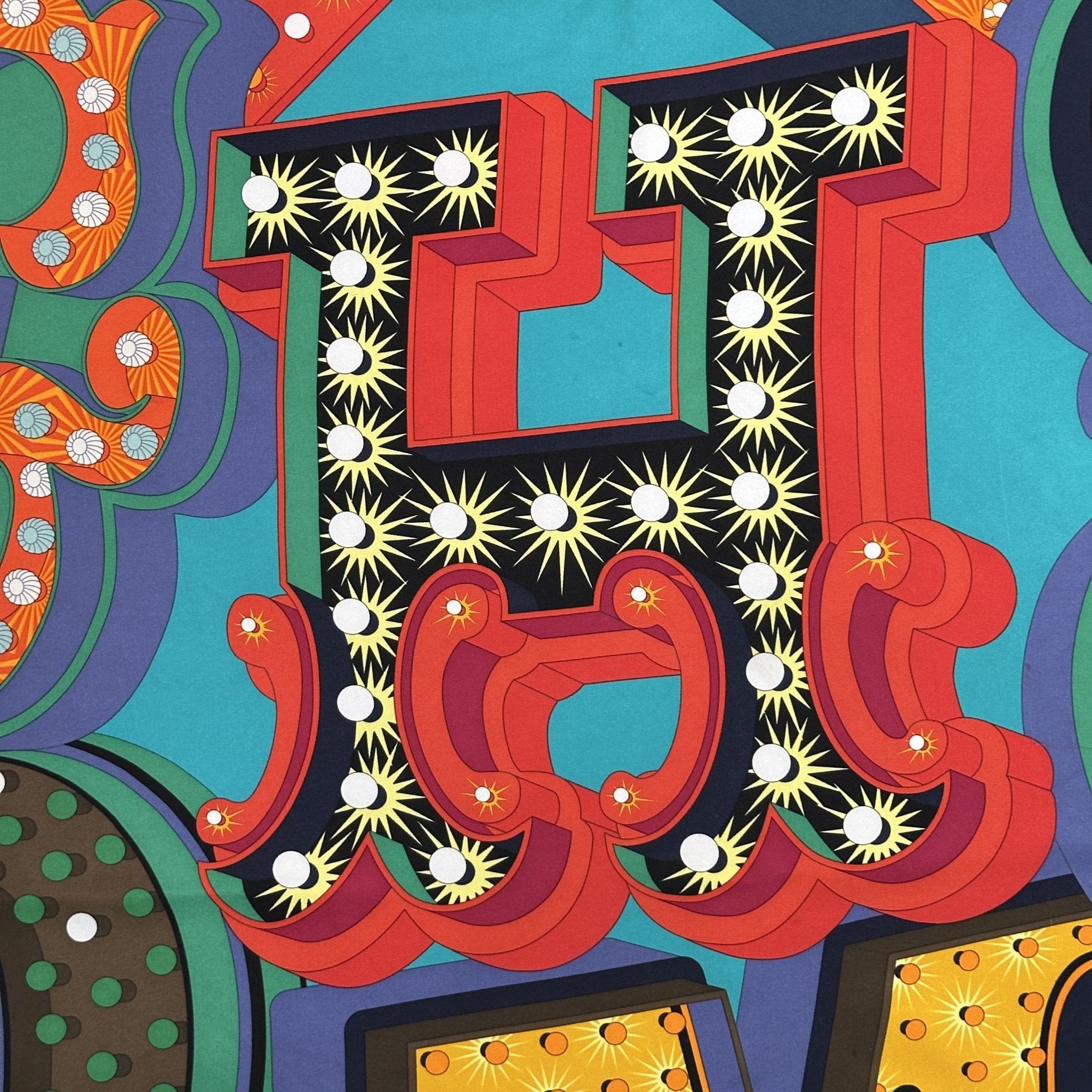 detail foulard hermes electrique multicilore