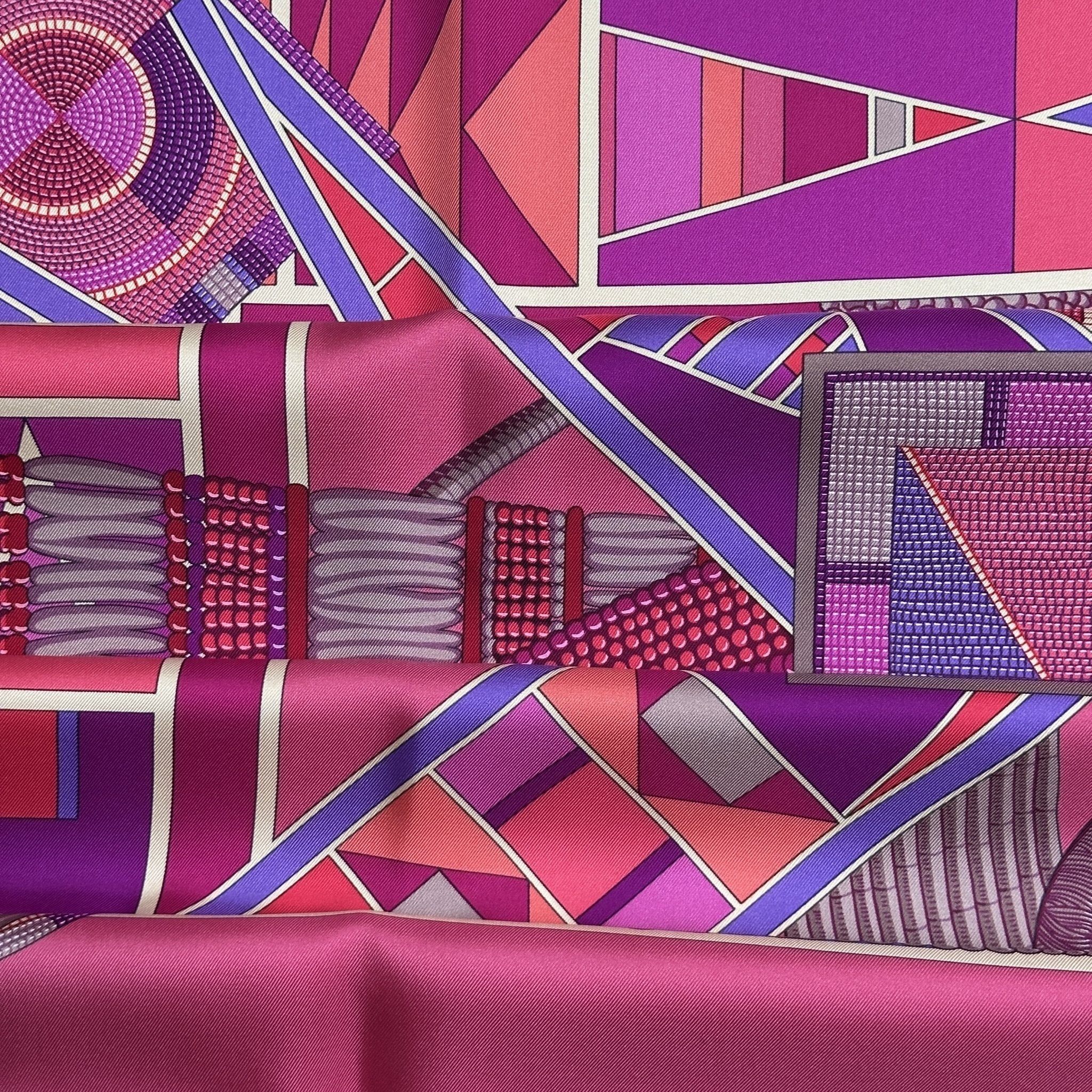 foulard hermes art indien des plaines rose