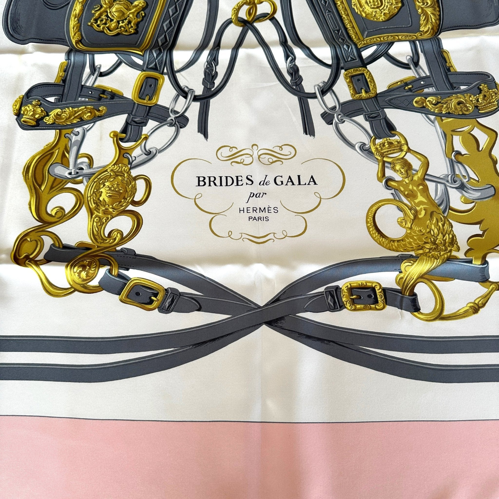 Brides de gala - FOULARD HERMES 90CM - Rose - Carré Society