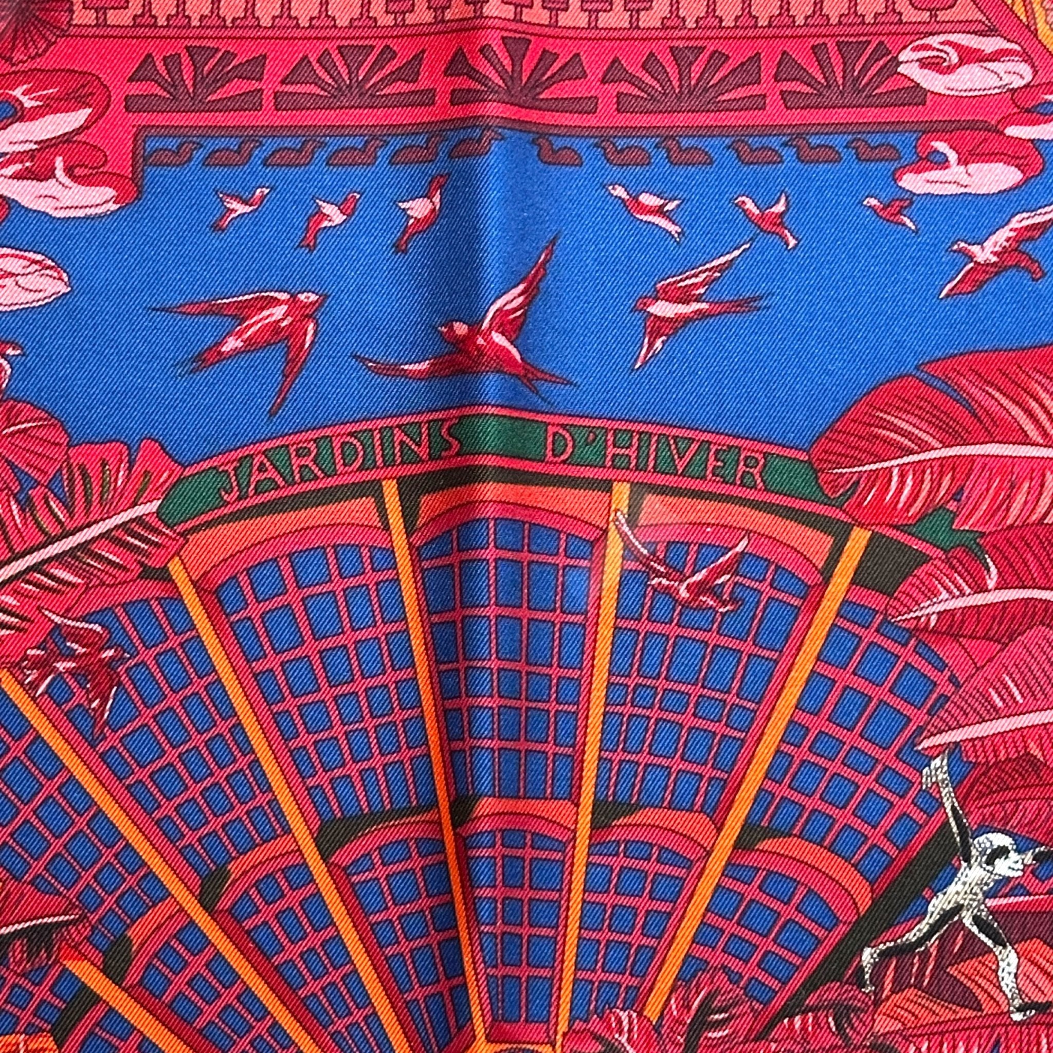 foulard carre hermes jardins d hiver essiné par annie faivre