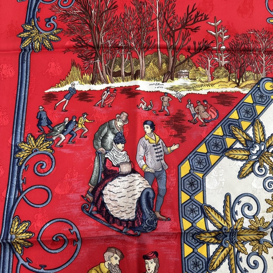 Joies d'hiver - FOULARD HERMES 90 CM