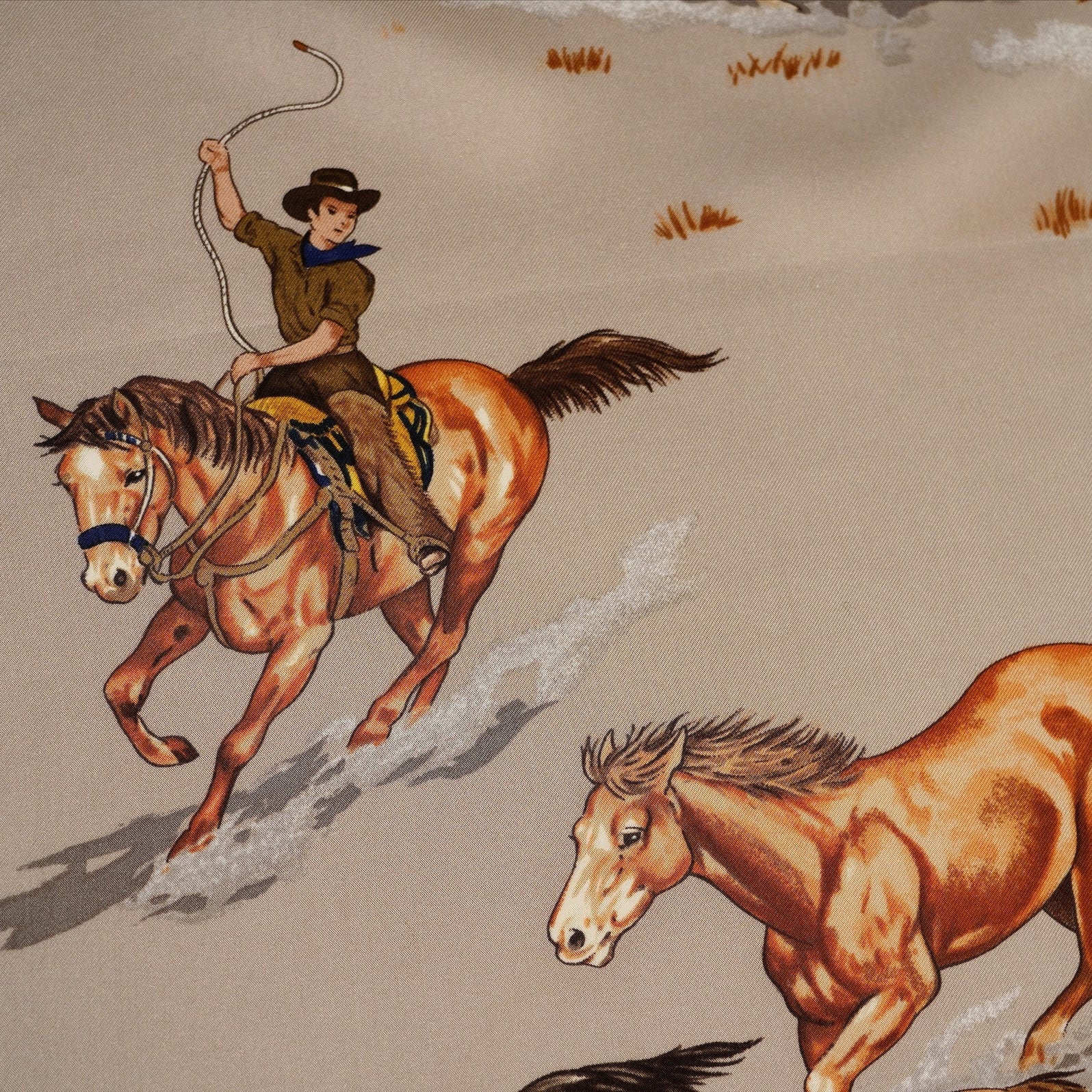 Carré Hermès 90 cm – Les Mustangs – Robert Dallet (1993)