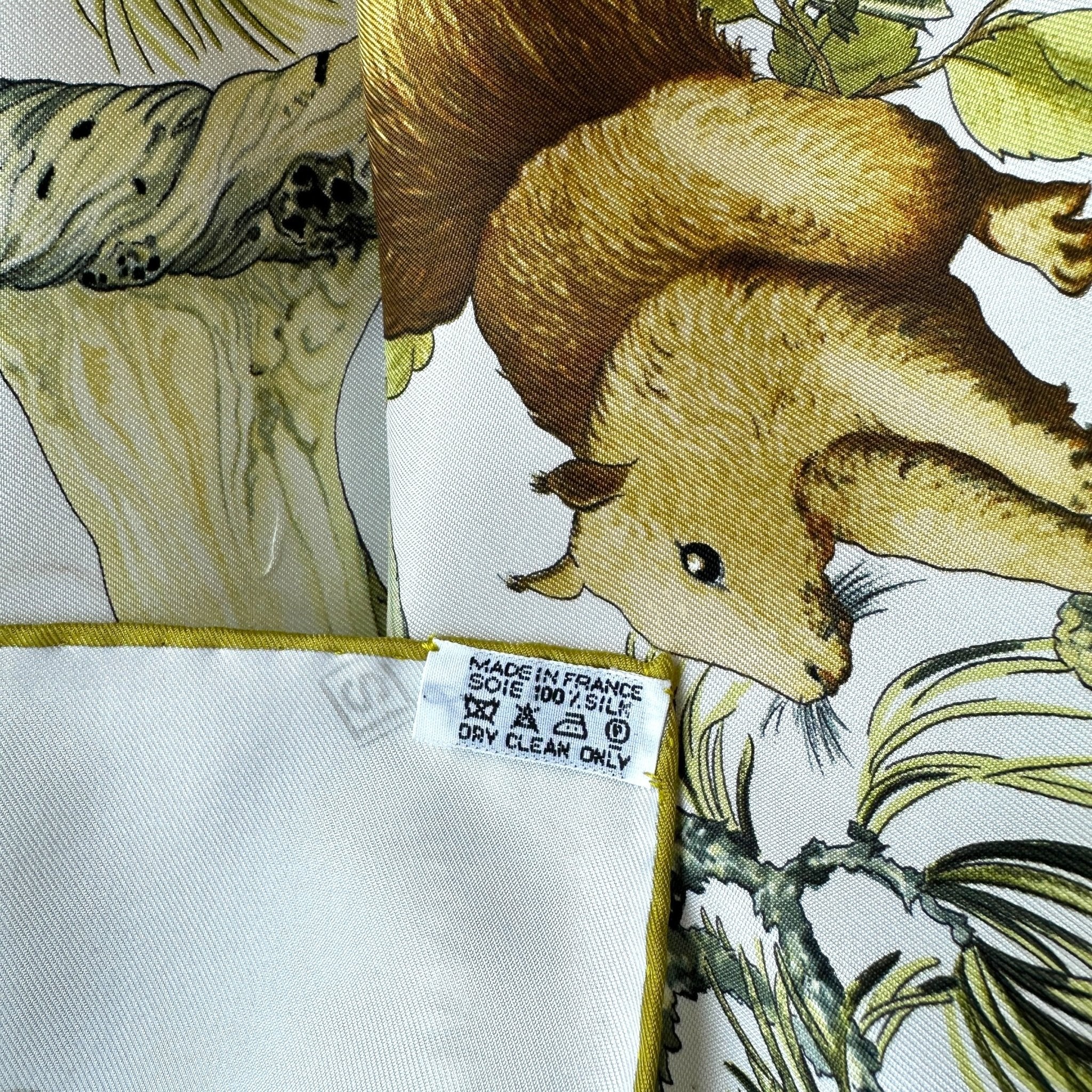 Étiquette de composition Hermès – 100 % soie