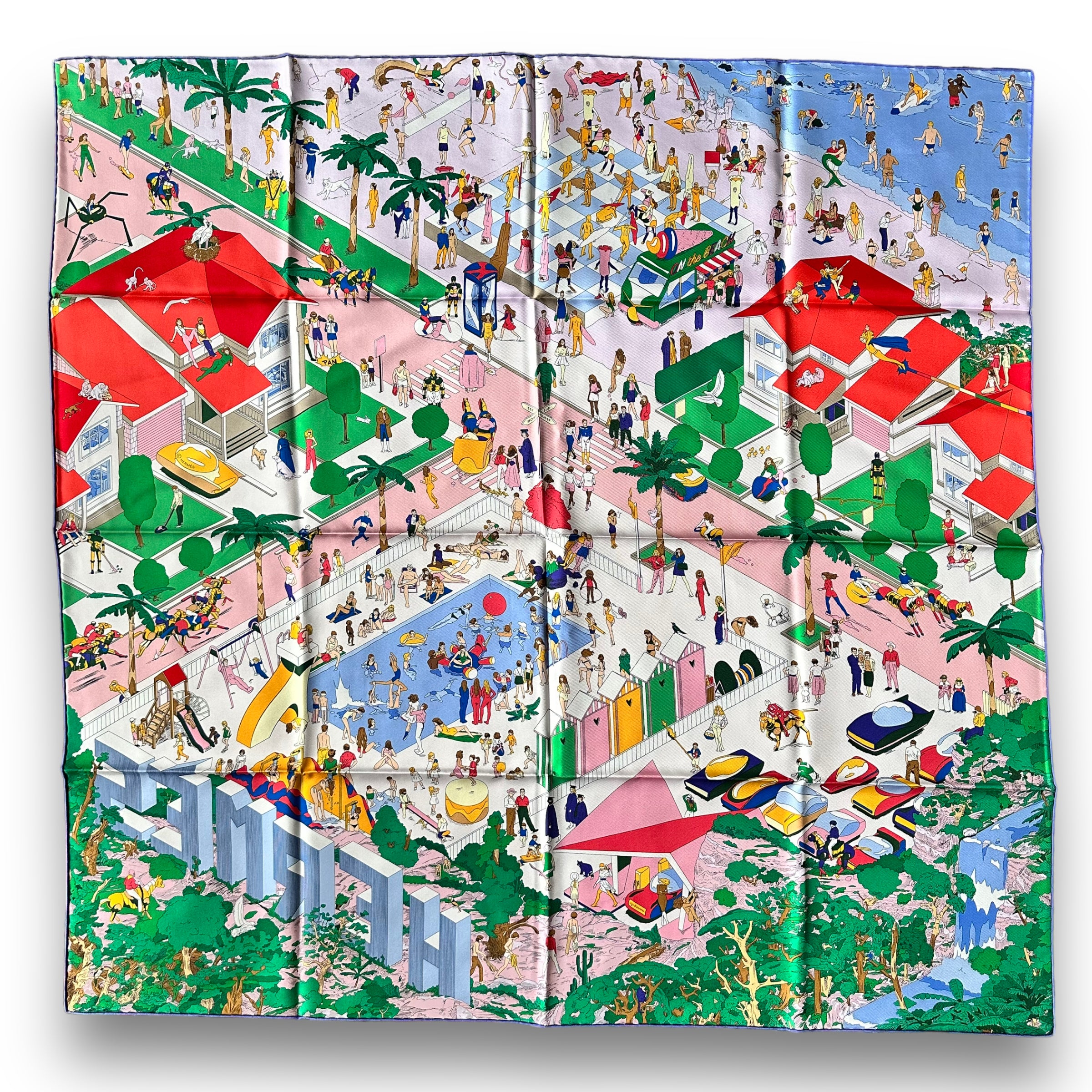 ON THE BEACH BY UGO BIENVENU - SECOND HAND HERMES SCARF