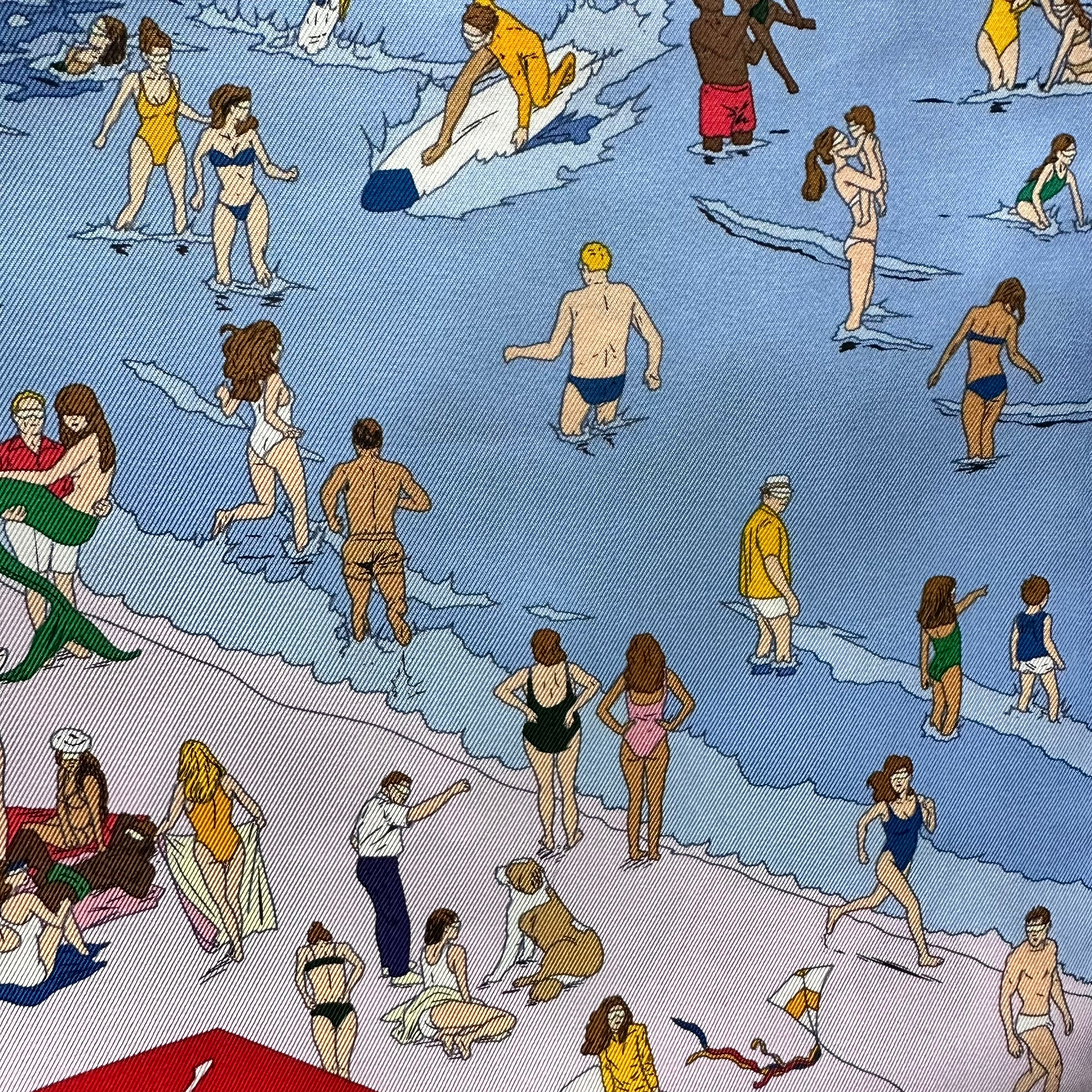 ON THE BEACH BY UGO BIENVENU - SECOND HAND HERMES SCARF